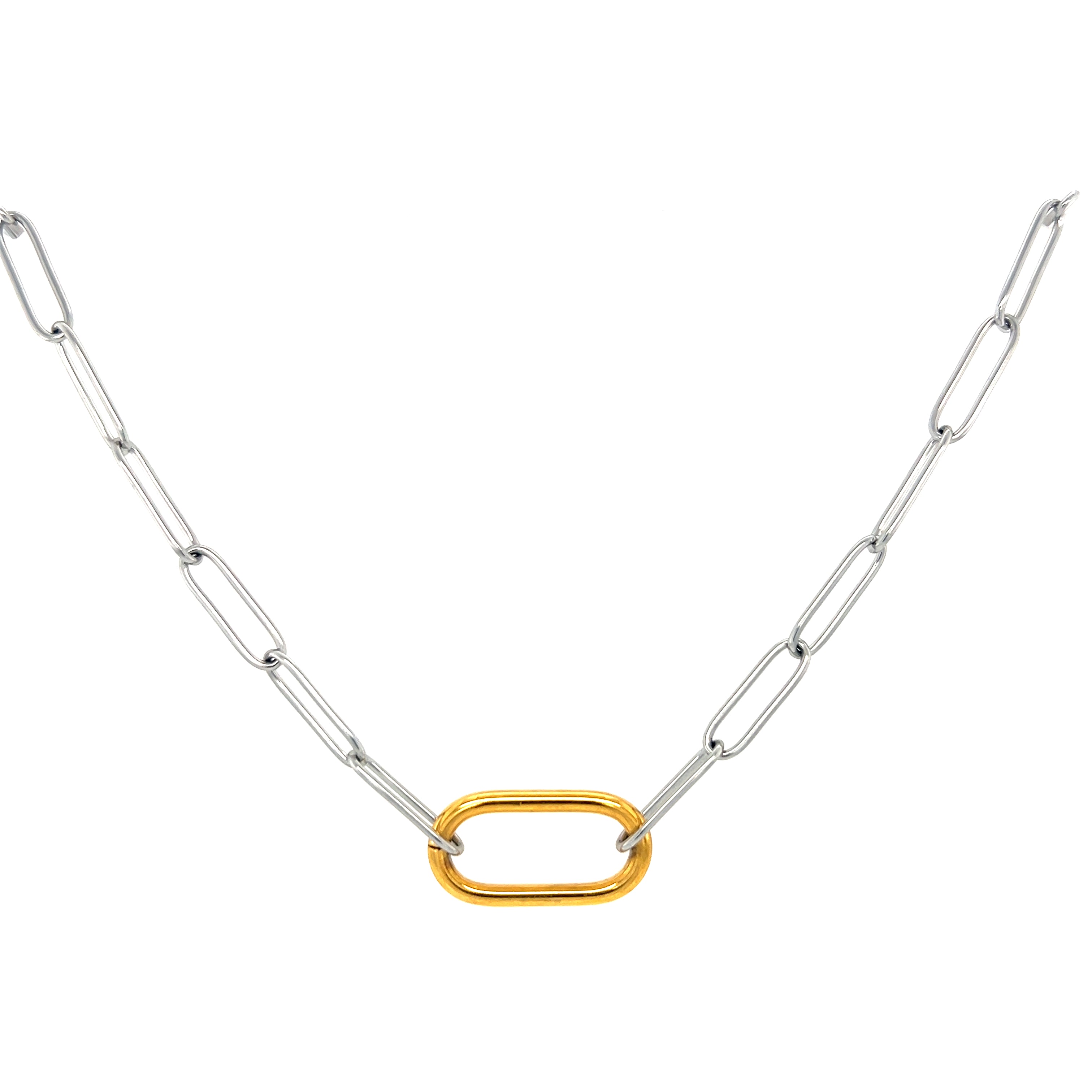 Paperclip Two Tone Necklace