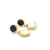 Natural Stone + Pearl Earring