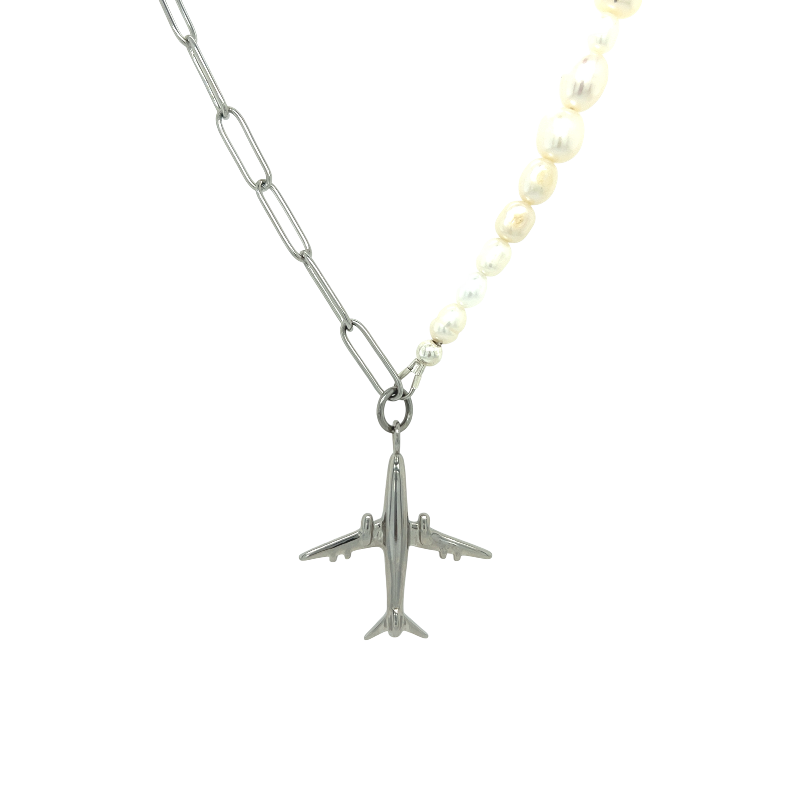 Bon Voyage Pearl Necklace / Silver
