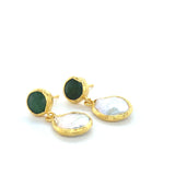 Natural Stone + Pearl Earring