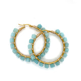 Amazonite Large Hoops