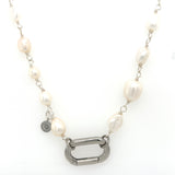 Veinte Once + Pearl Necklace Silver