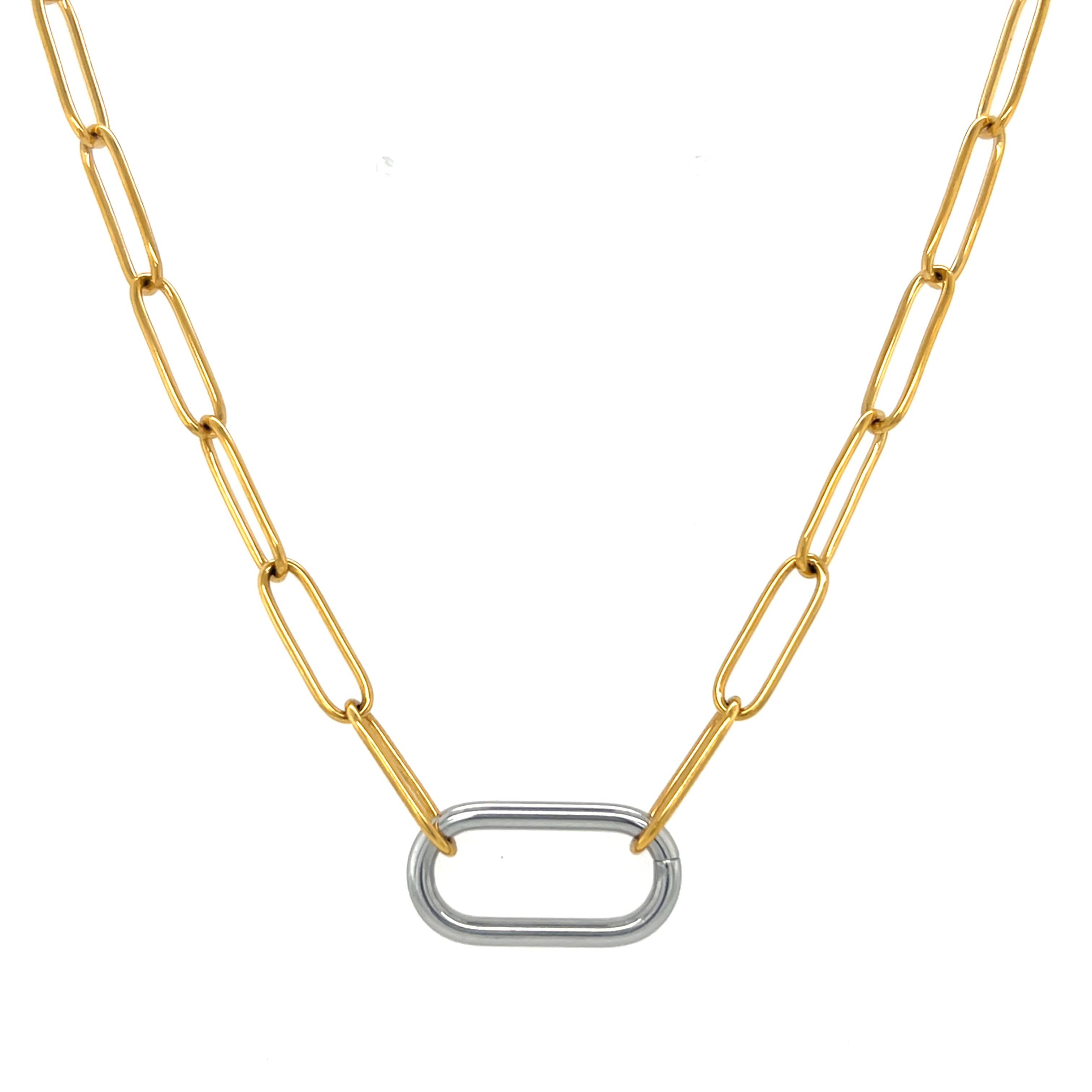 Paperclip Two Tone Necklace