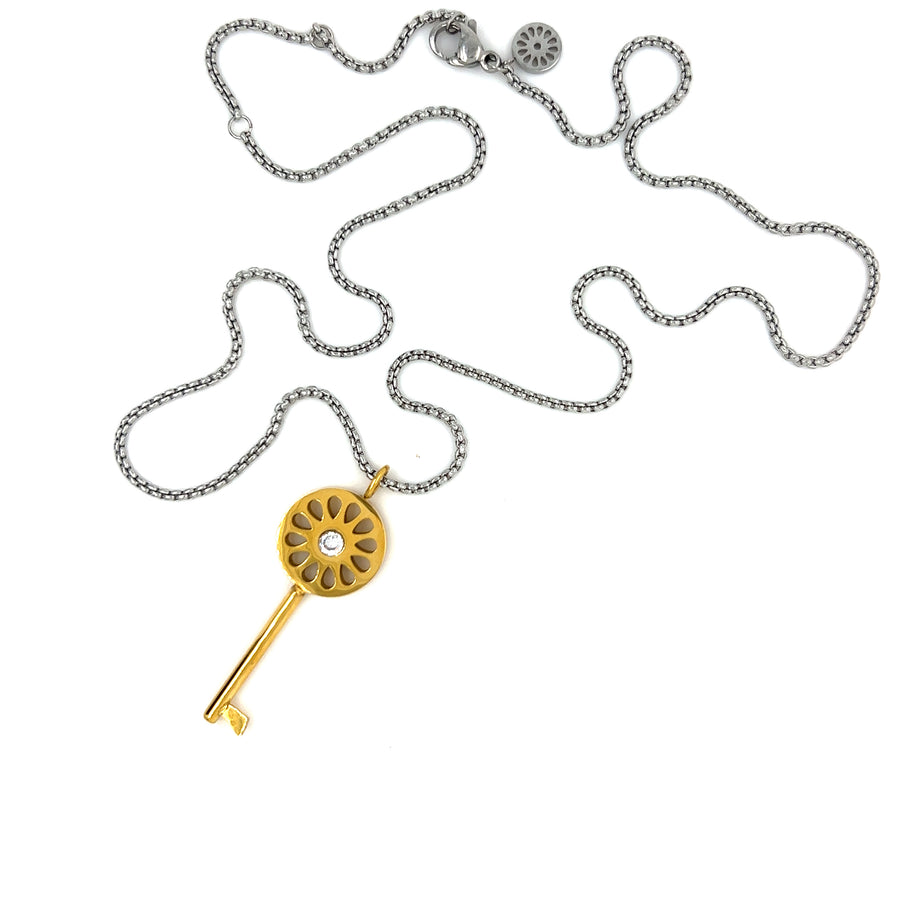 Key Two Tone Necklace