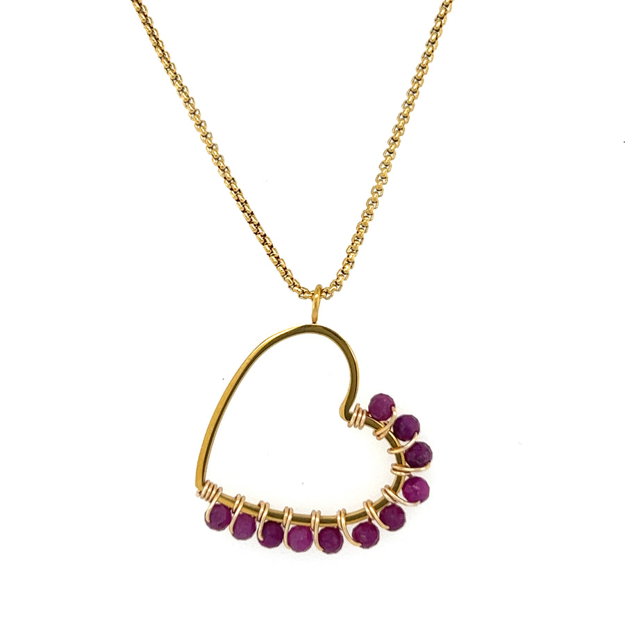 Amour Beaded Heart Necklace