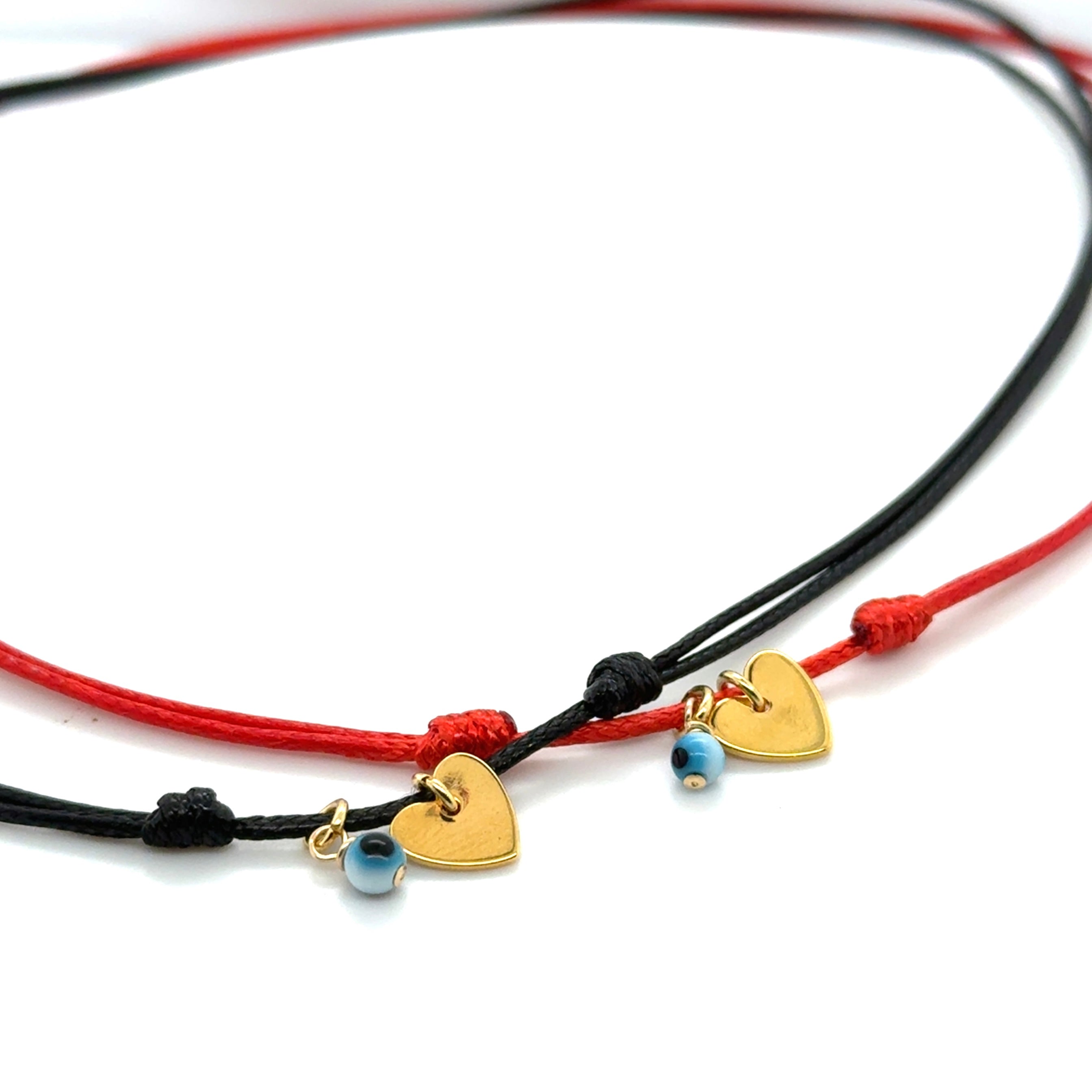 Adjustable Heart and Evil Eye Necklace