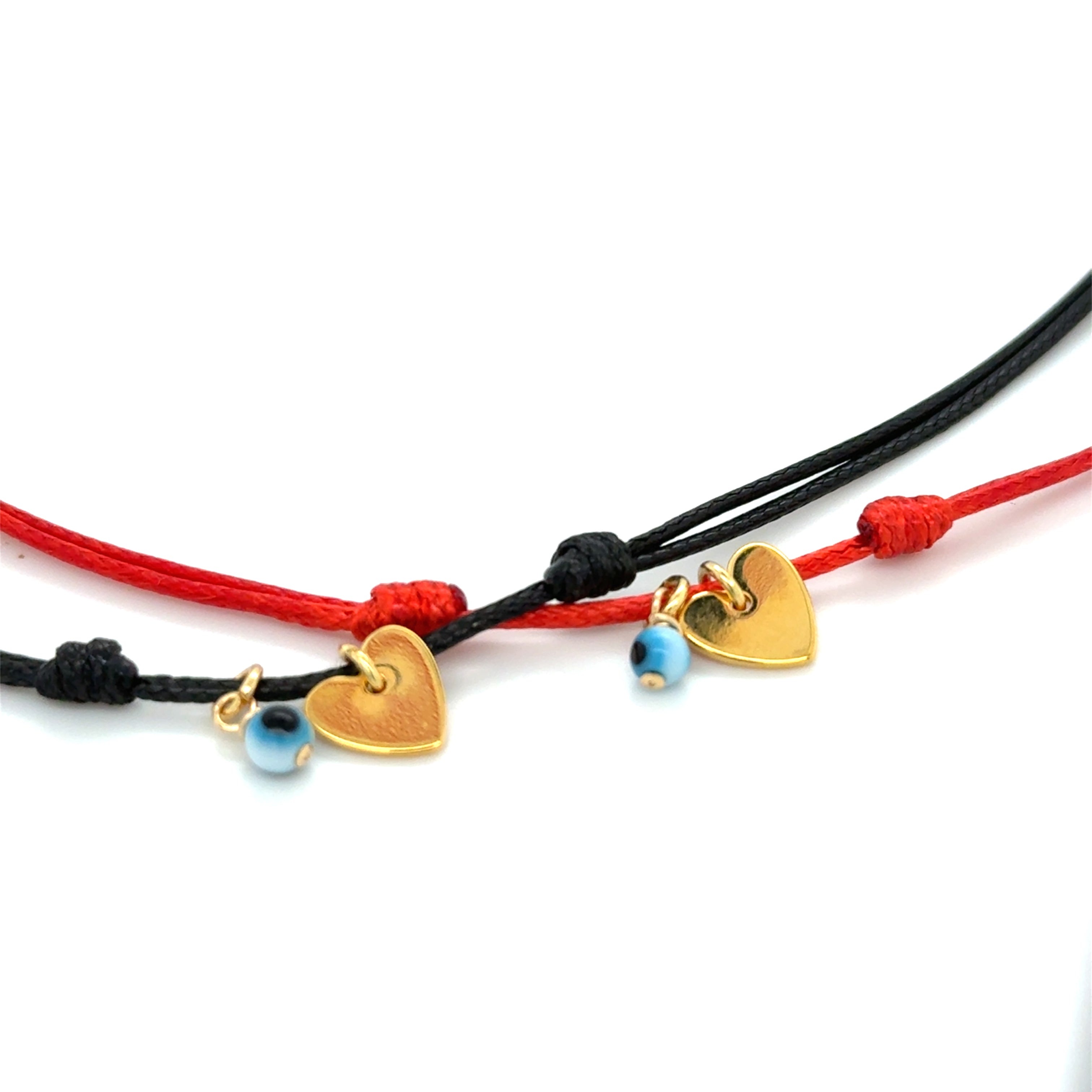 Adjustable Heart and Evil Eye Necklace