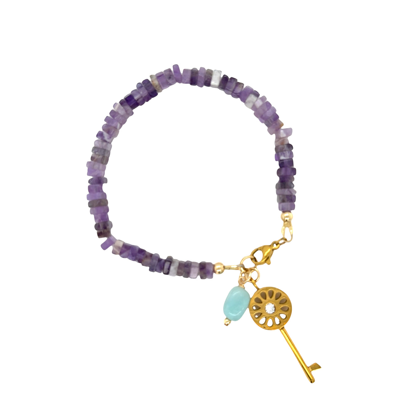 Amethyst Key Bracelet