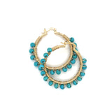 Turquoise Medium Hoops