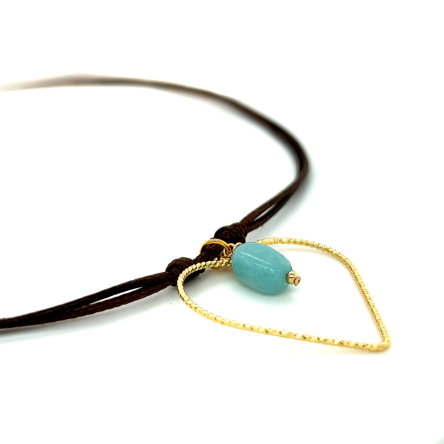 Adjustable Heart and Amazonite Necklace
