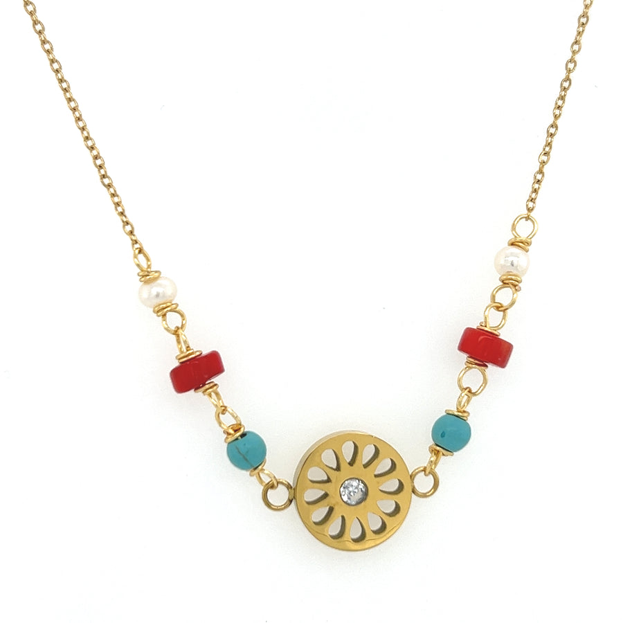 Turquoise & Coral Signature Necklace