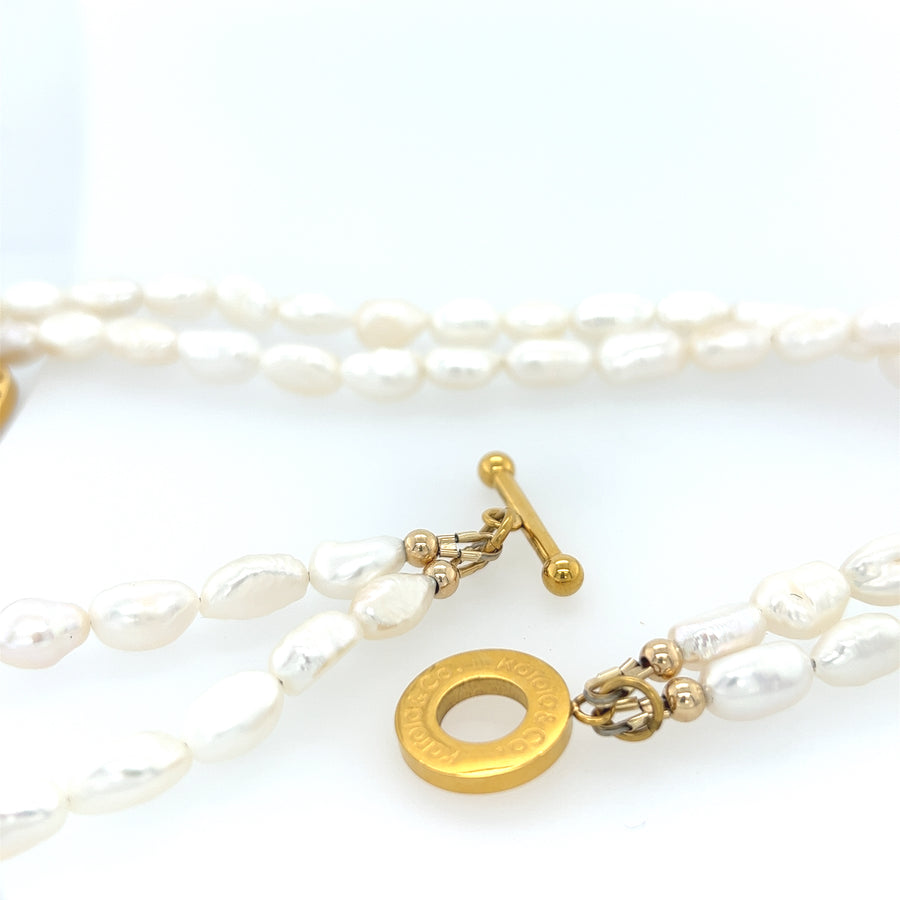 Double Strand Signature Pearl Necklace