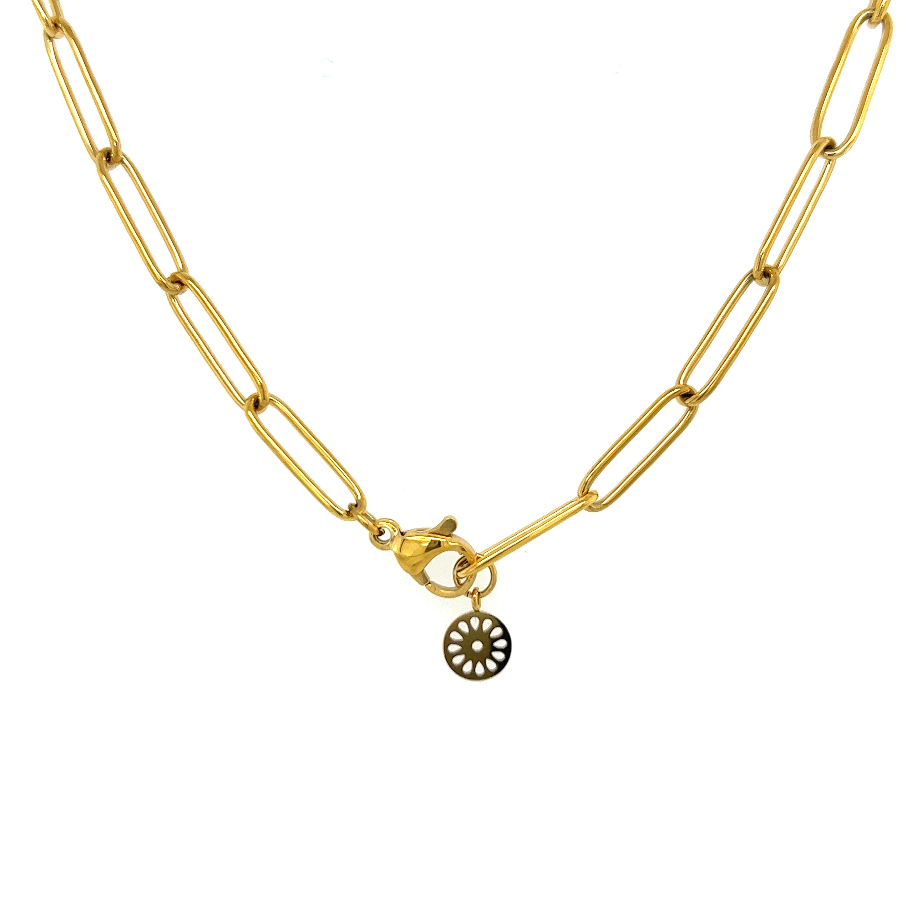 Paperclip Signature Flower Necklace