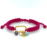 Fucsia Macrame Charm Bracelet