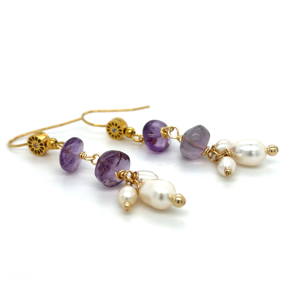 Amethyst / Pearls Earrings