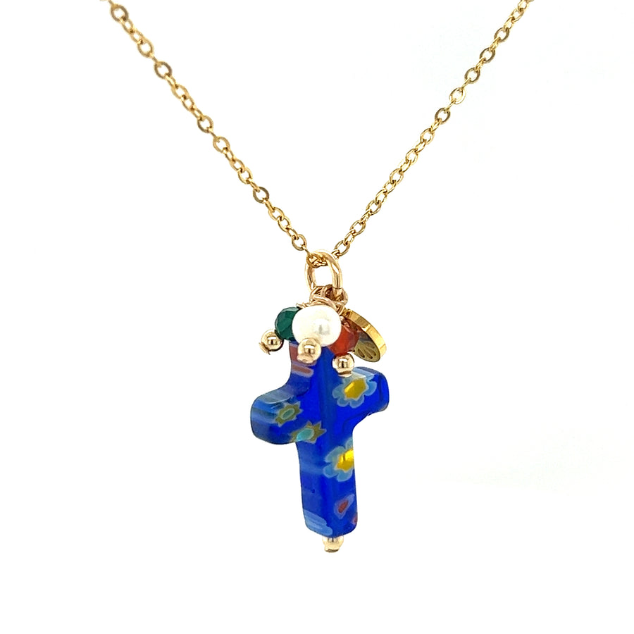 Millefiori Cross + Signature Necklace