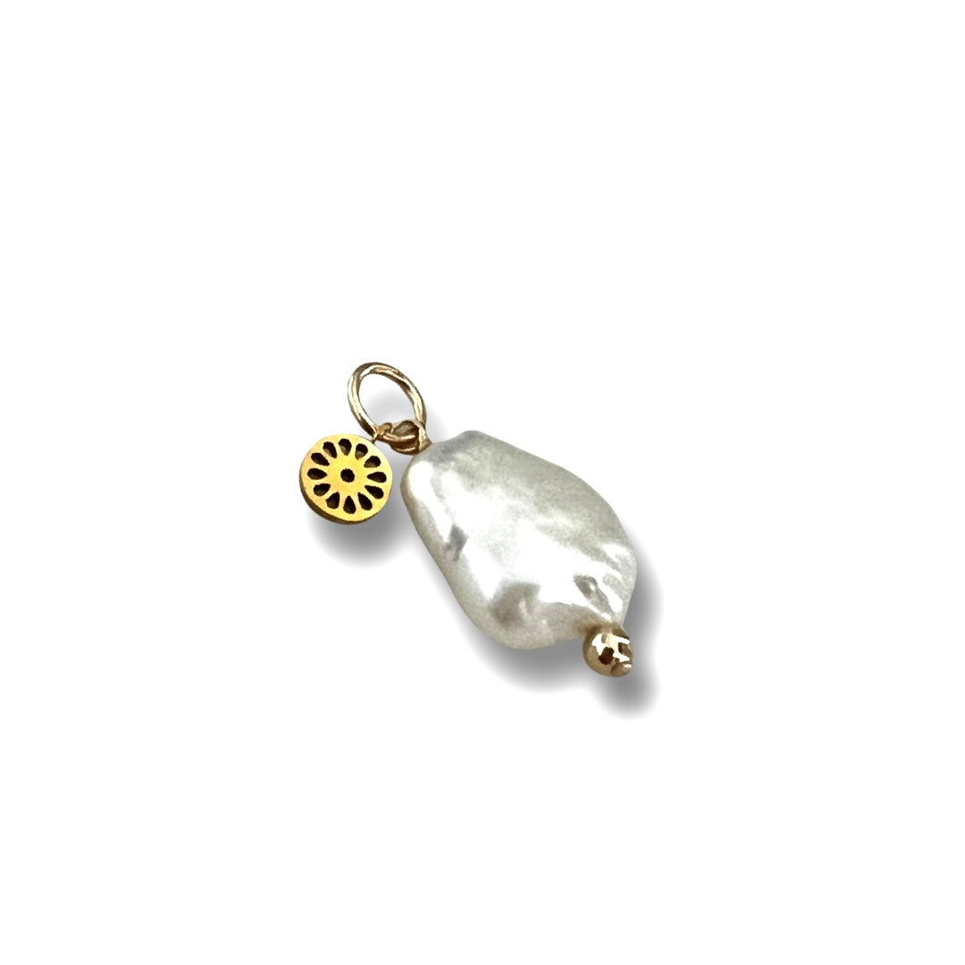Baroque Pearl Charm with Loop